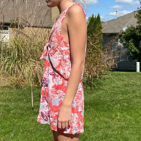 Free People floral front tie romper - Picture 4 of 8